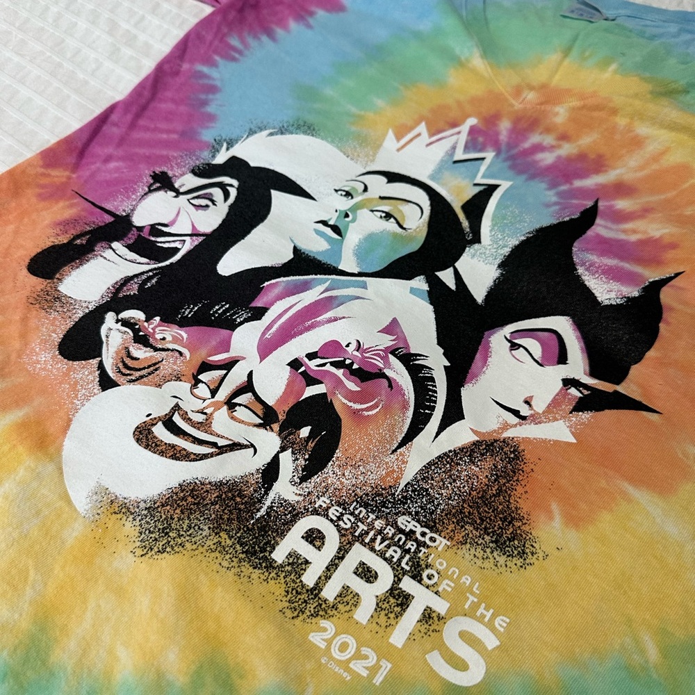 Epcot Festival of the Arts 2021 Villains Tie Dye T-Shirt - Medium
